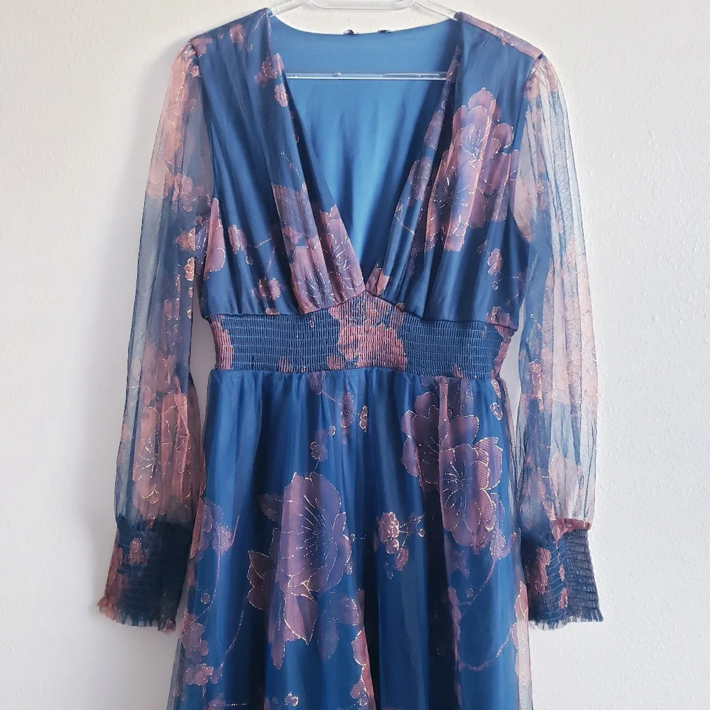 Baltic Born Layla Tulle Maxi Dress Long Sleeve New Without Tags - Picture 3 of 9